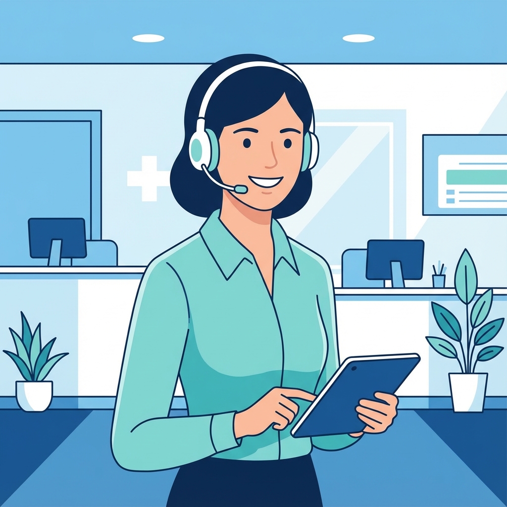 Aura Digital Services contact person showing healthcare support